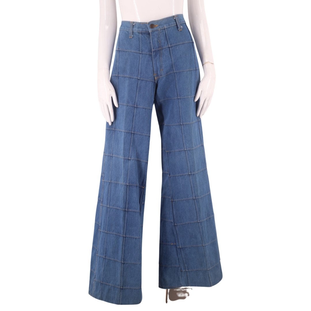 1970s pleated wide leg bell bottom jeans – Lost and Found Vintage