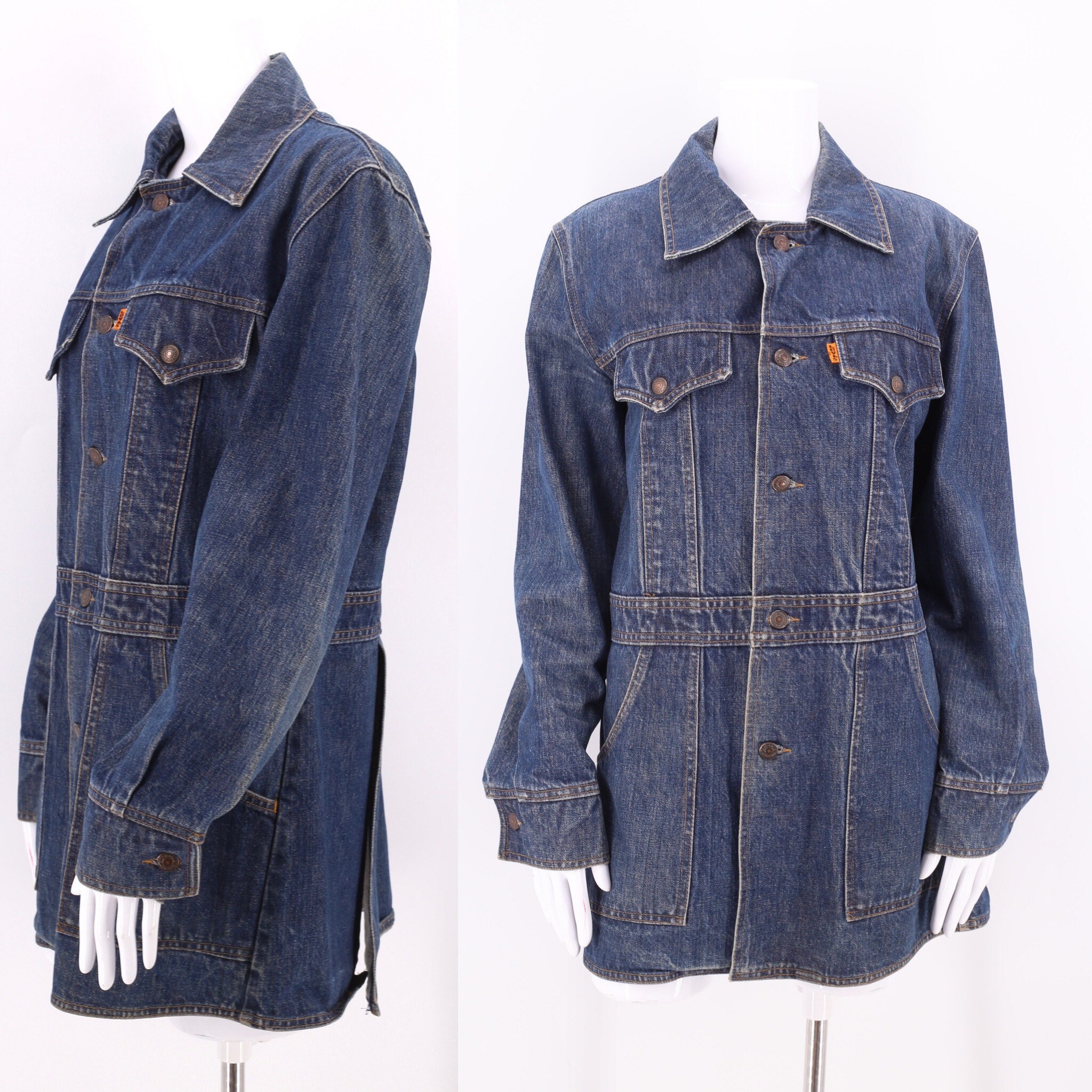 70s LEVIS Orange Tab mens safari denim jacket M vintage 1960s