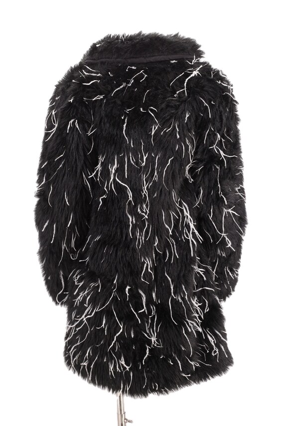 90s faux fur maribou shaggy coat M-L, vintage 199… - image 4