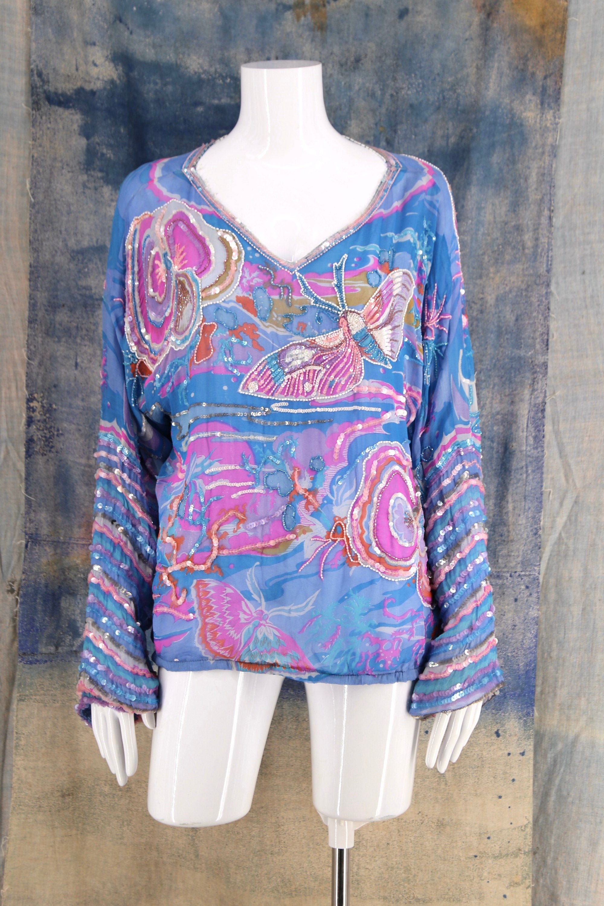 Small Judith Ann Late 1970s Sequin Cocktail Dress