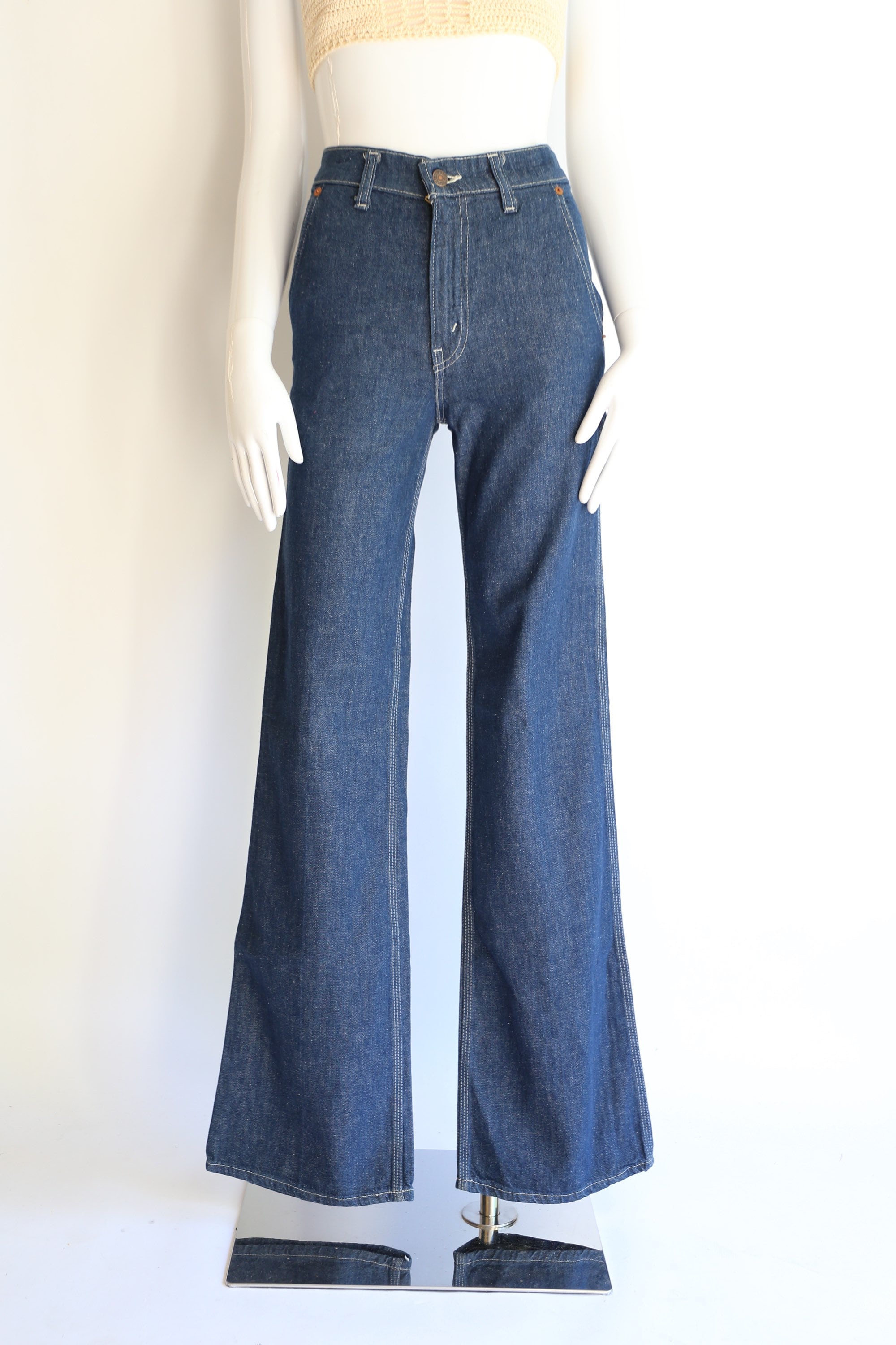 70s LEVIS Fresh Produce hi rise jeans 28 / vintage 1970s medium wash ...