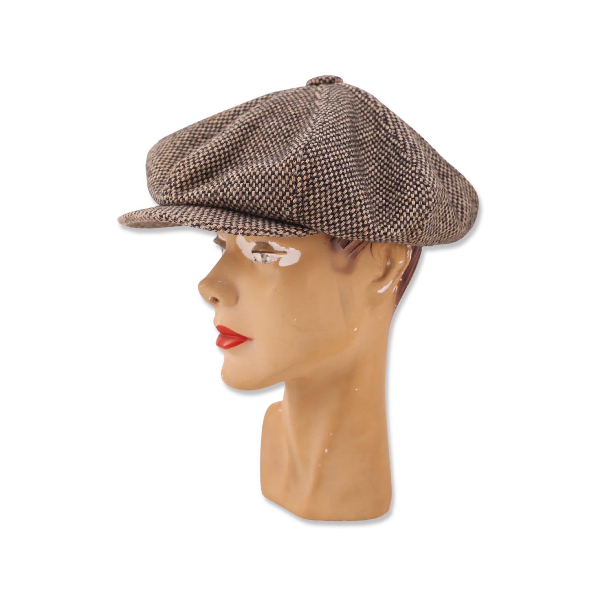 vintage 1930s mens newsboy hat, original 30s wool slouchy snap cap