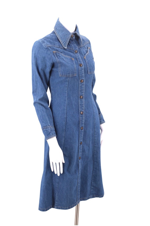 LANDLUBBER 70s vintage denim dress sz S / vintage… - image 6