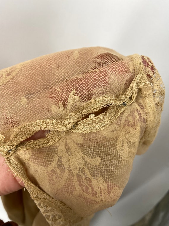 20s antique beige silk lace flapper dress / vinta… - image 9