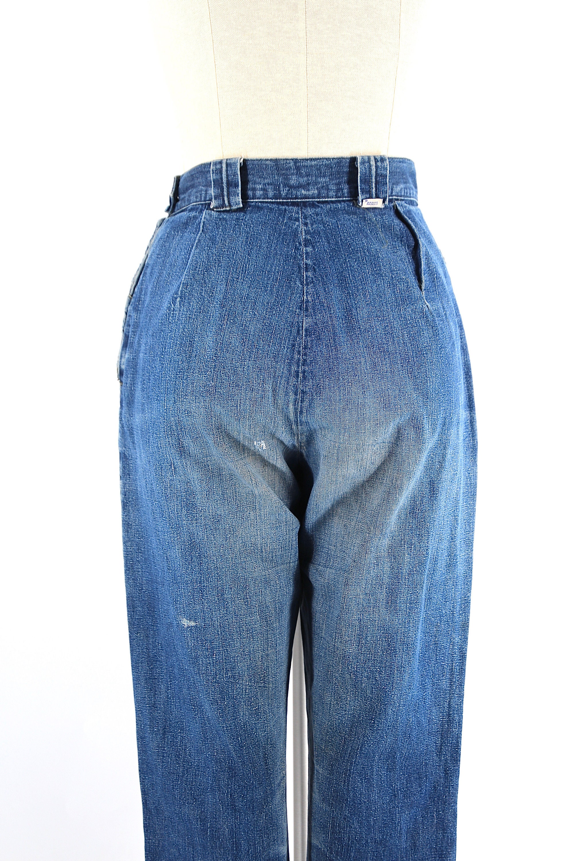 50s LEVIS denim high waisted ranch jeans / 1950s vintage Levis