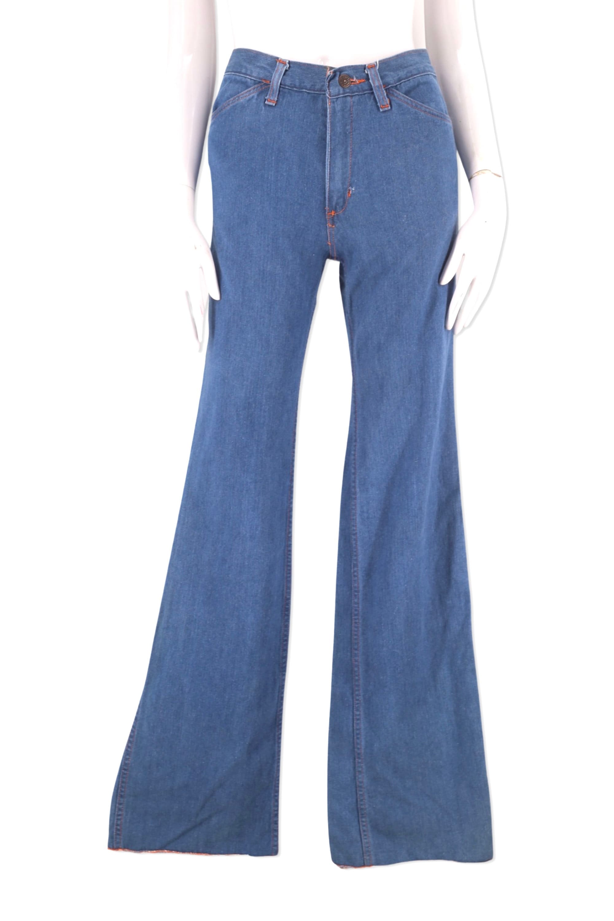 70s FADED GLORY denim bell bottom jeans 26, vintage high waisted bells
