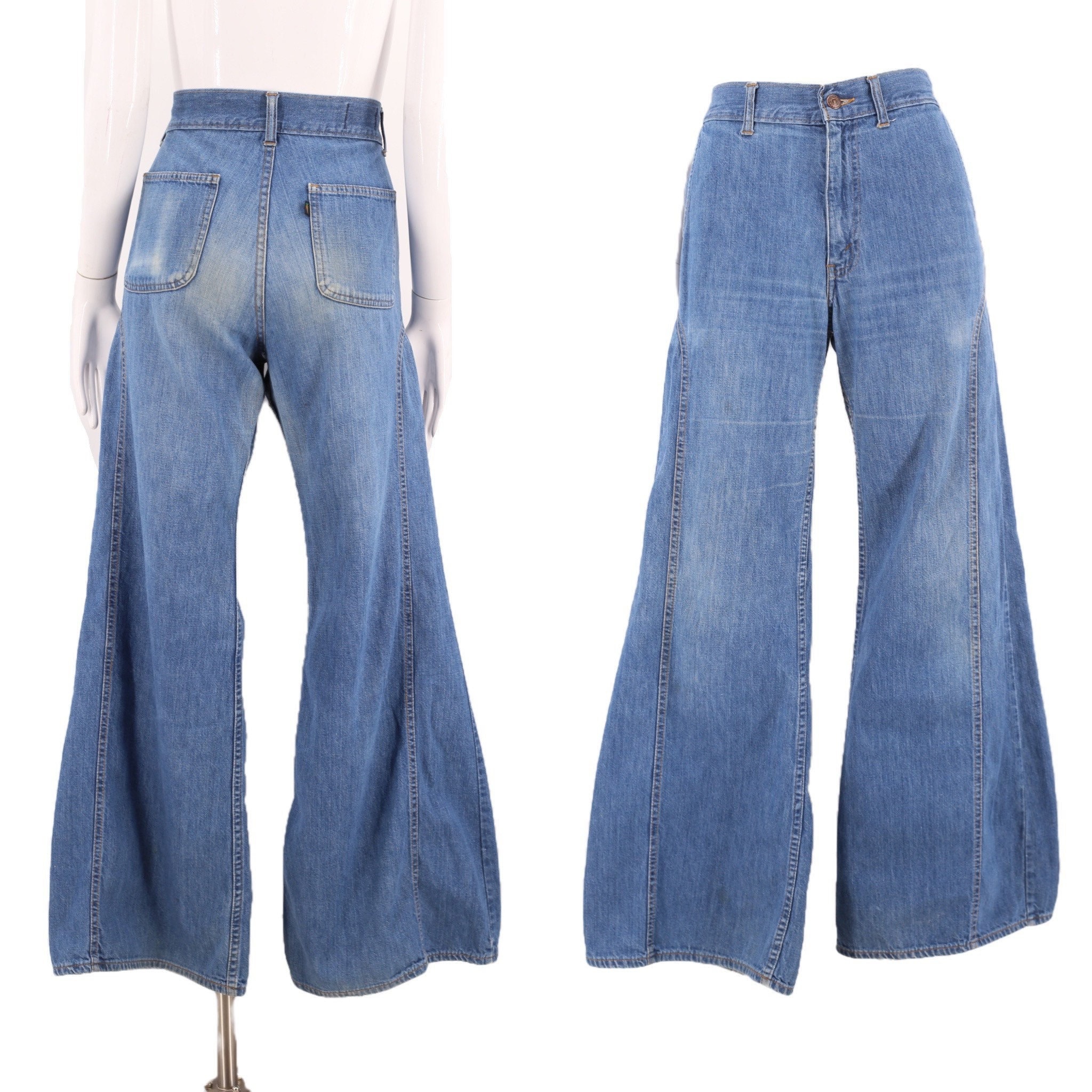 70s LEVIS Fresh Produce sz 32 bell bottoms jeans / vintage 1970s sexy ...