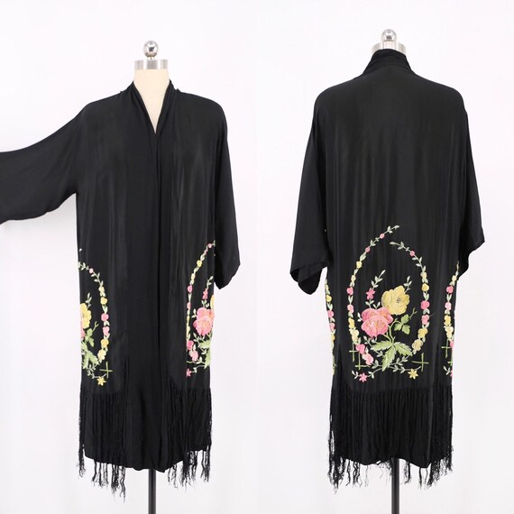 20s 30s kimono robe / vintage 1920s Floral Wreath