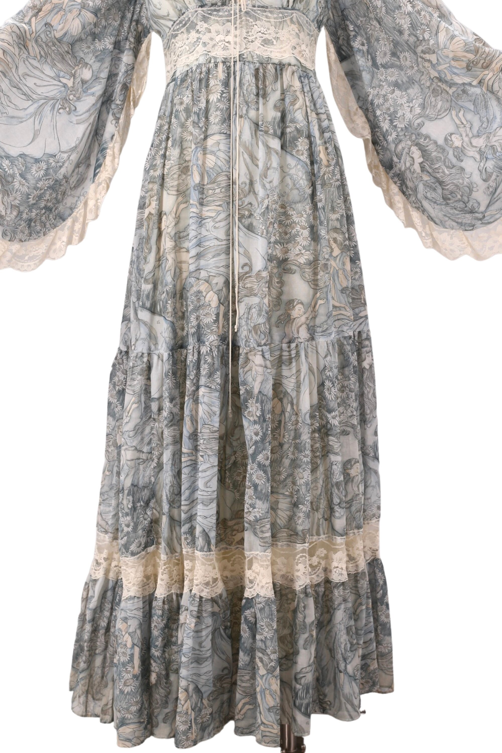70s GUNNE SAX fairy print prairie maxi dress gown 11 / vintage 1970s ...