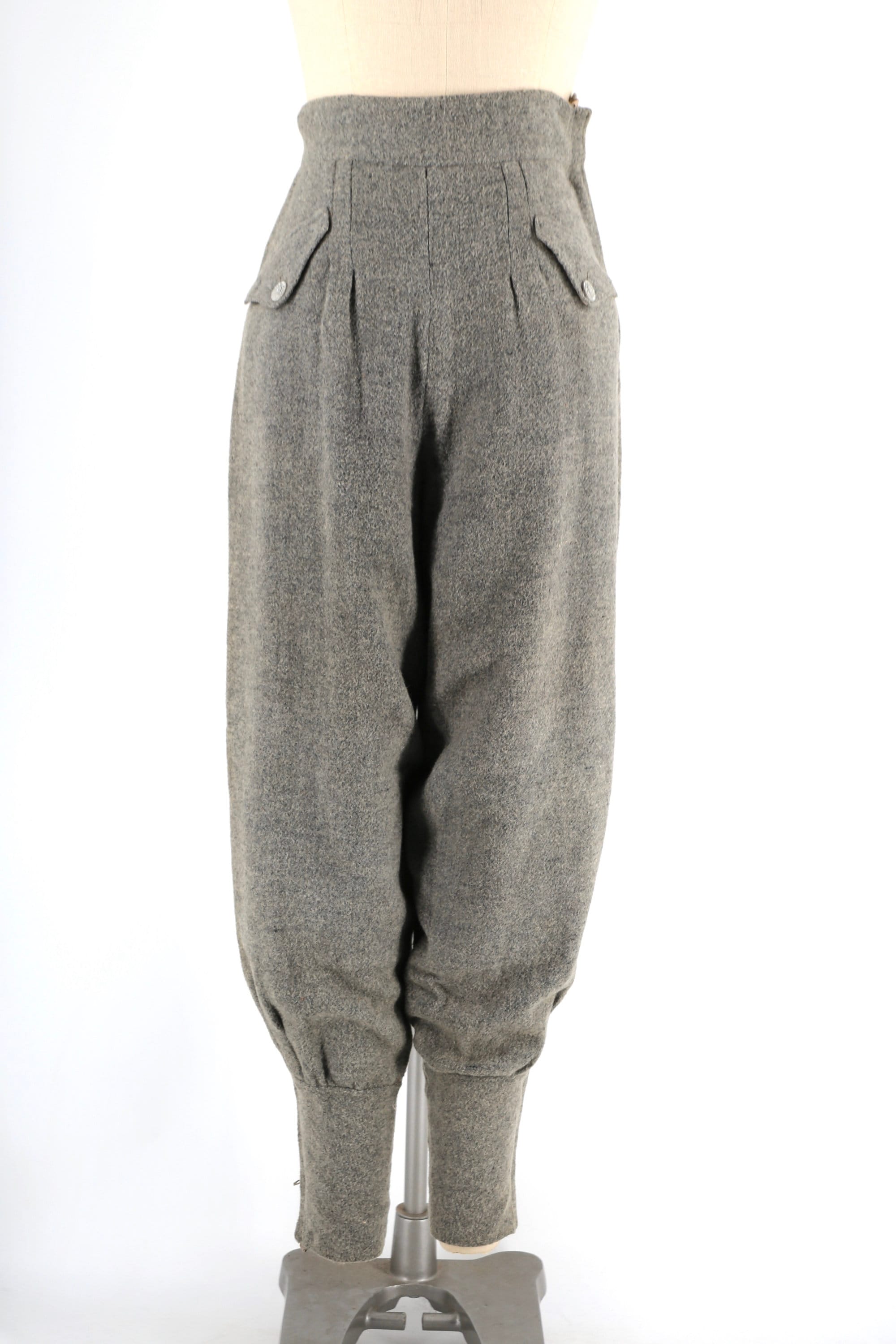women's wool pants elastic waist