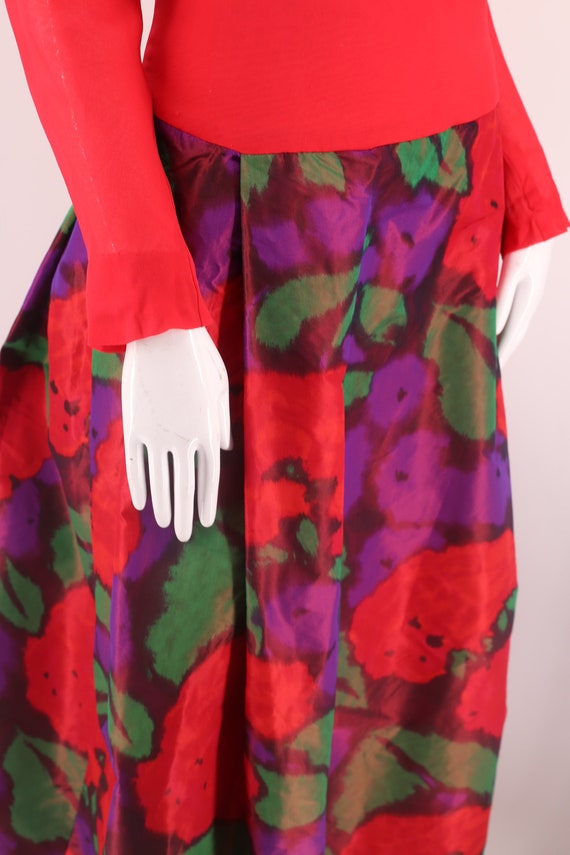 70s STAVROPOULOS watercolor silk evening dress L … - image 9