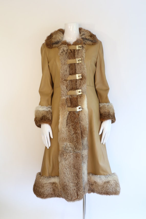 70s penny lane coat / vintage 1970s fur & leather… - image 2