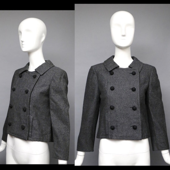 60s BEN ZUCKERMAN charcoal gray wool cropped jacke