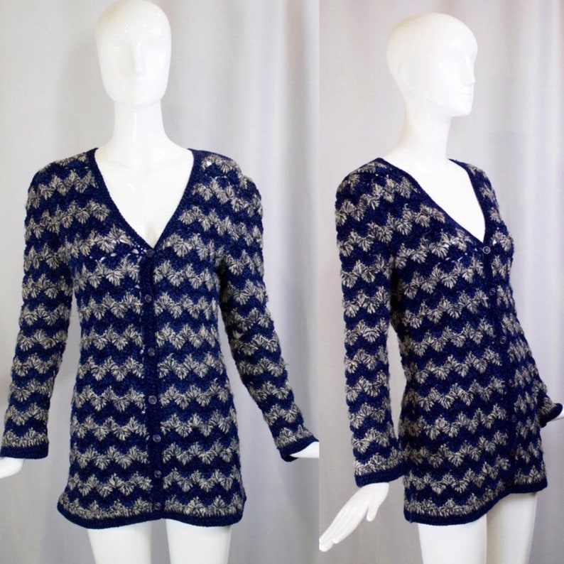 ysl blue cardigan