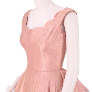 50s pink tulle party dress dress 25 , vintage 1950s Lillie Rubin cupcake prom dress, mid century frothy full skirt gown sz small image 7