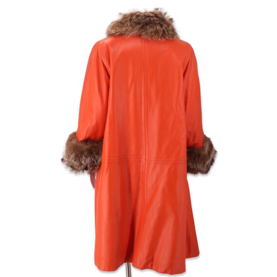 70s SILLS Bonnie Cashin leather fur coat L / vint… - image 4