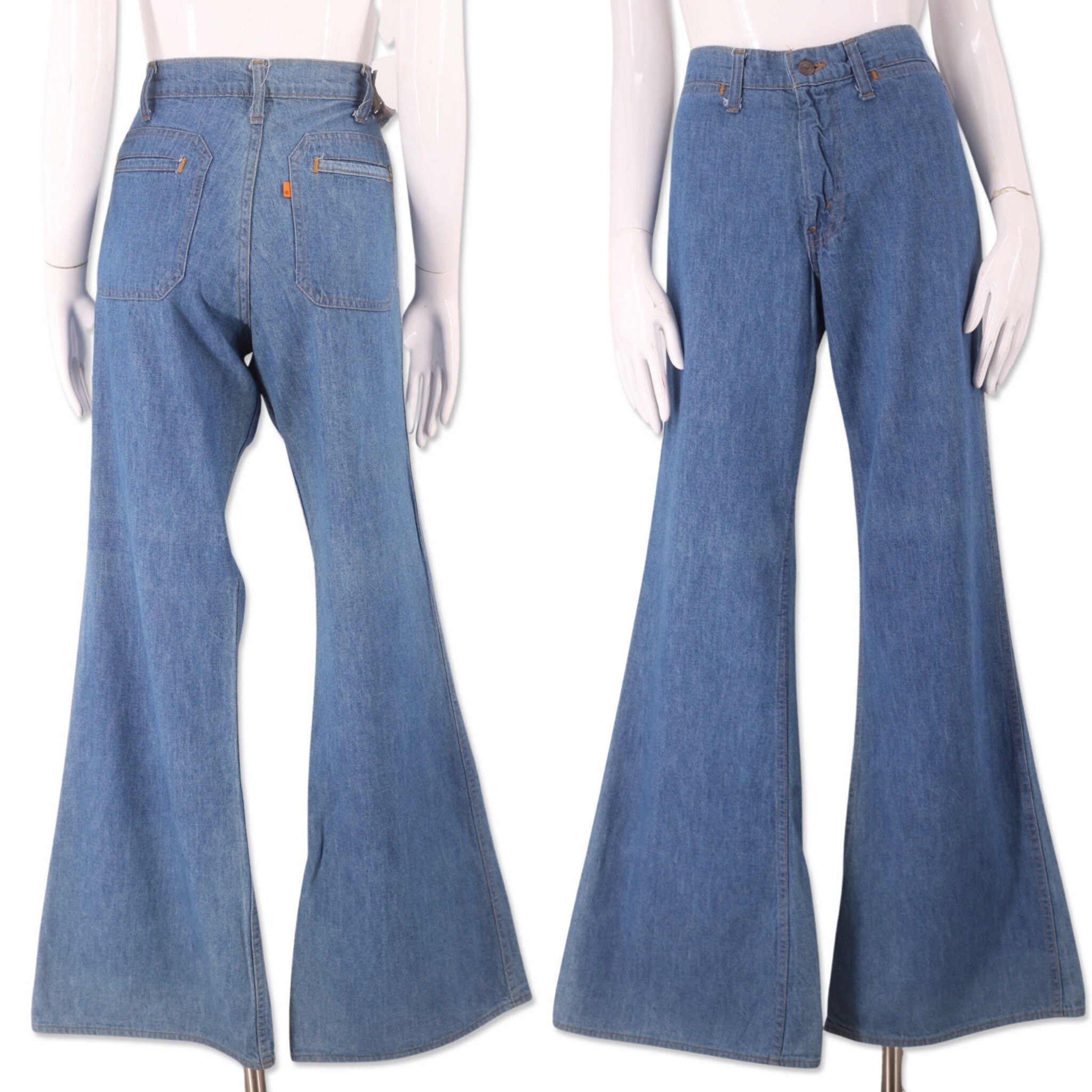 70s LEVIS Orange Tab high waisted denim bell bottom jeans 32, vintage ...