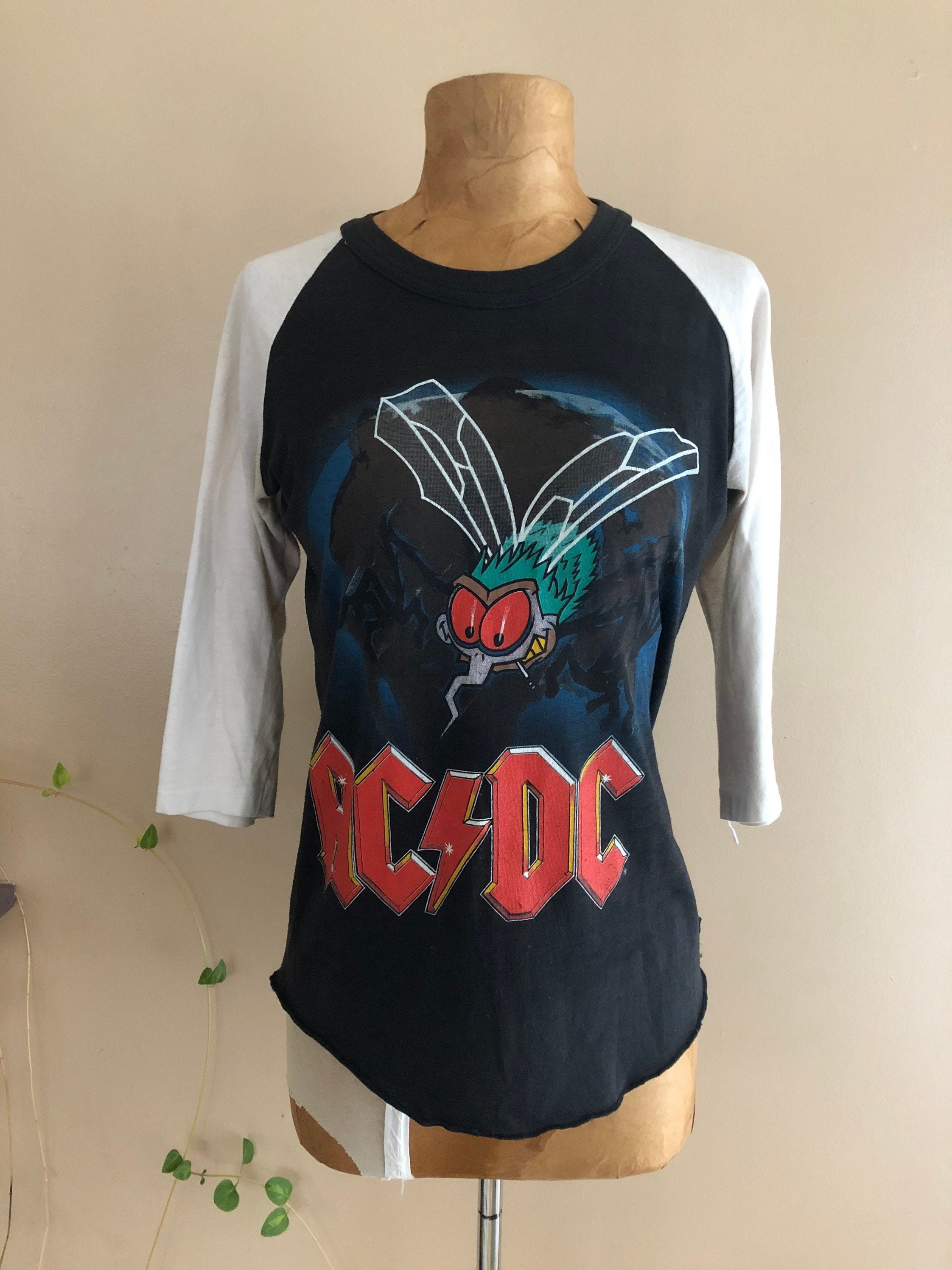 80s ACDC Fly On The Wall tour T shirt / vintage 1980s AC DC fly graphic