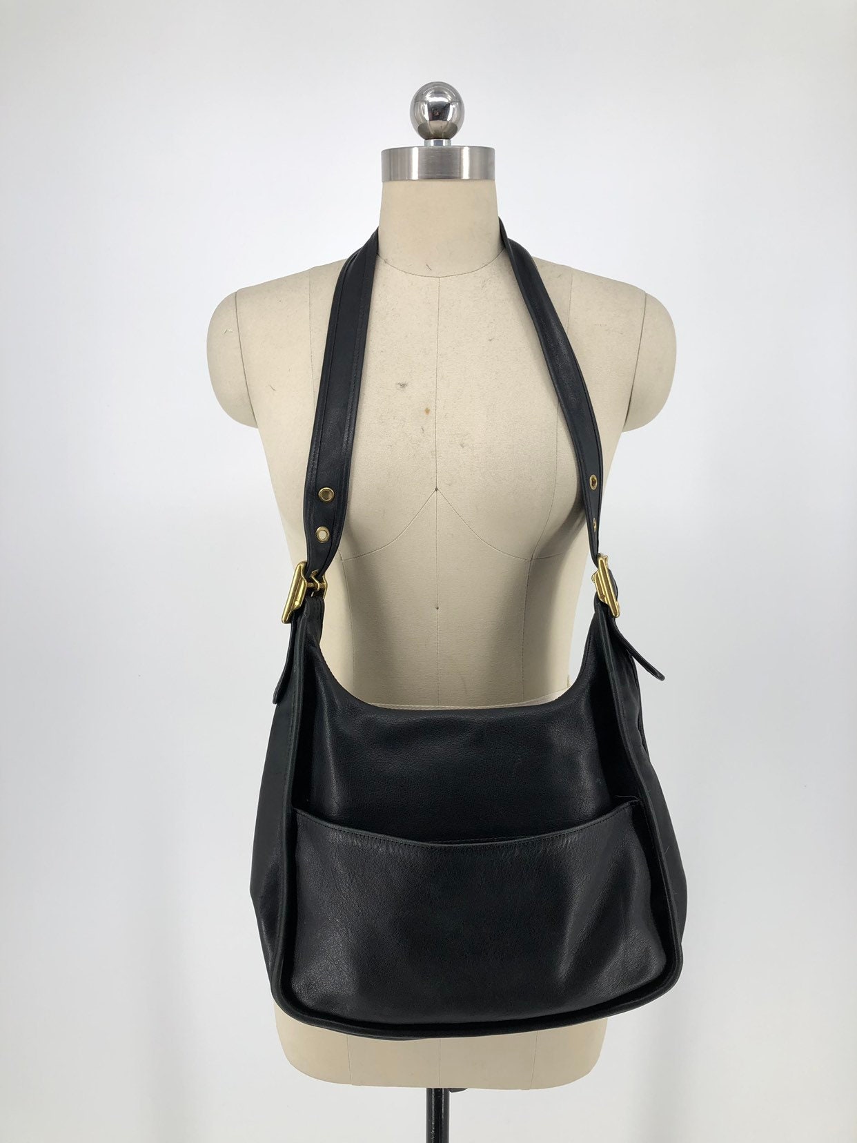 Vintage 90's Coach Black Monogram Shoulder Bag – Michelle Tamar