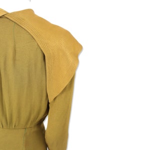 1930s acid green bias cut day dress, vintage 30s rayon dress, depression era gown, antique clothing womens M 6-8 image 7