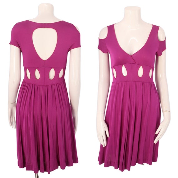 70s STEPHEN BURROWS World jersey keyhole dress S … - image 1