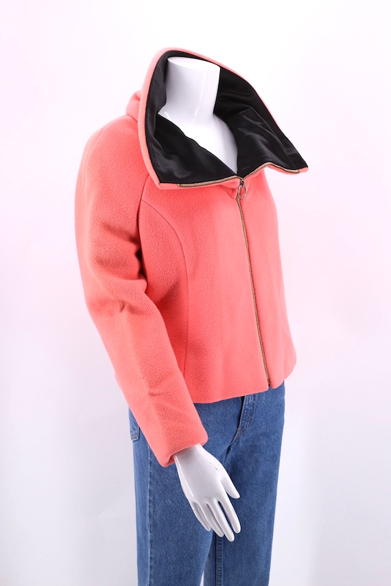60s hot pink wool MOD jacket / vintage 1967 Museu… - image 7