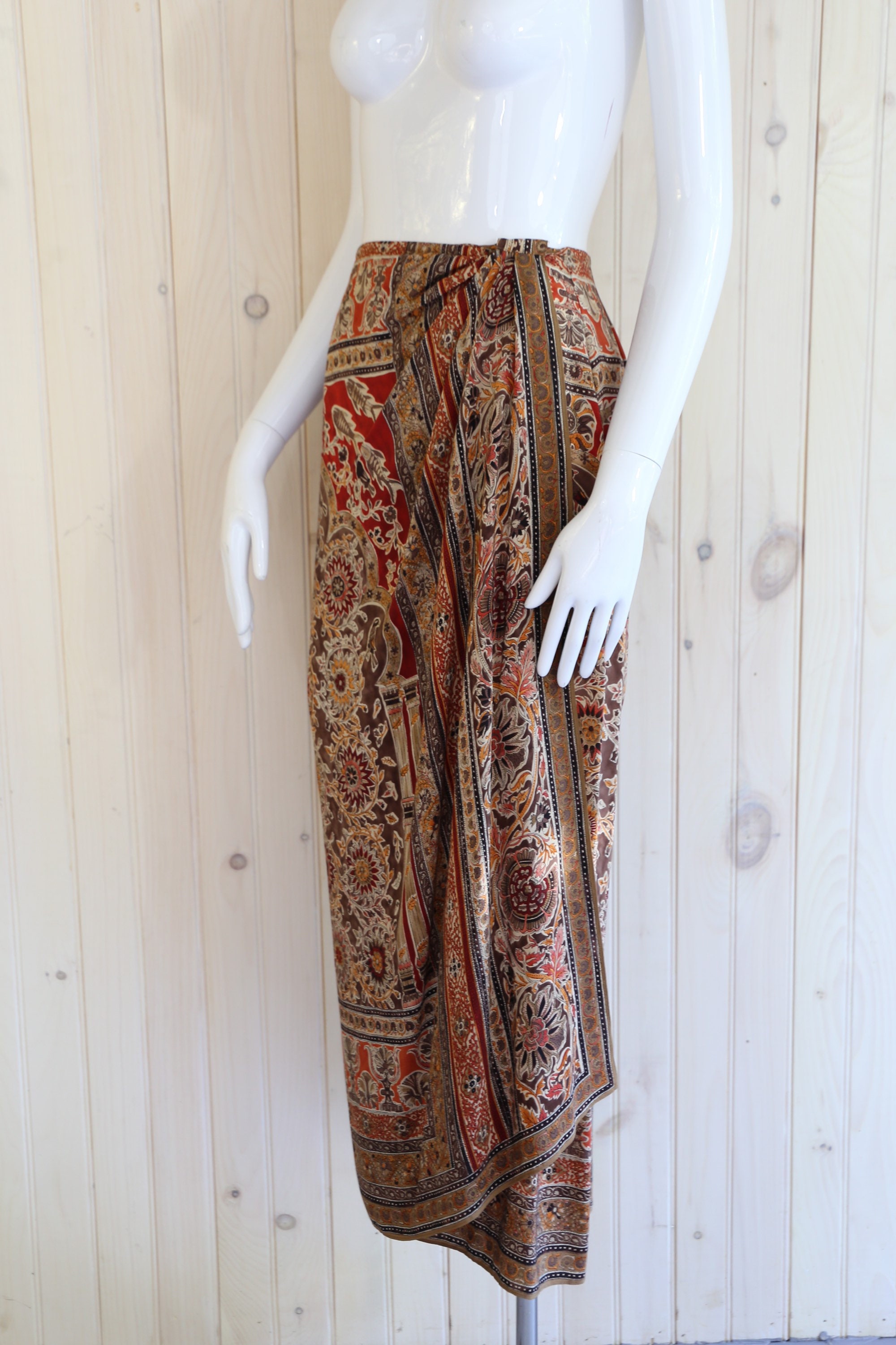 90s EMANUEL UNGARO silk sarong skirt sz 8 / vintage 1990s designer