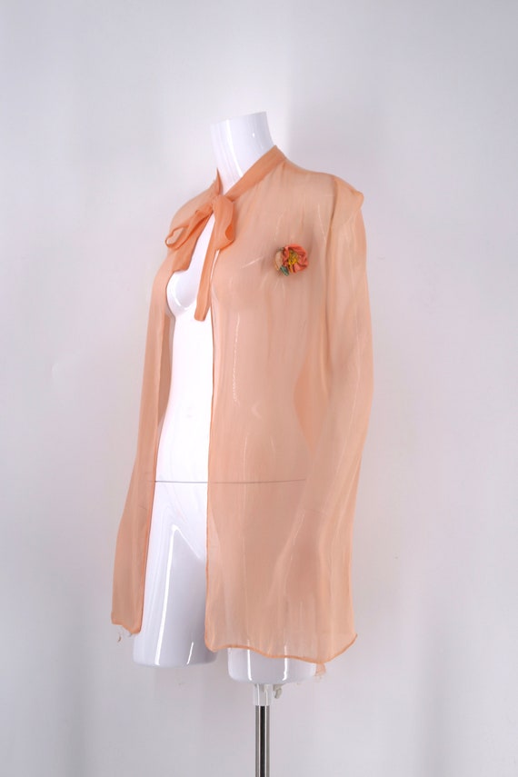 30s Lingerie cape : art deco silk dress capelet w… - image 2