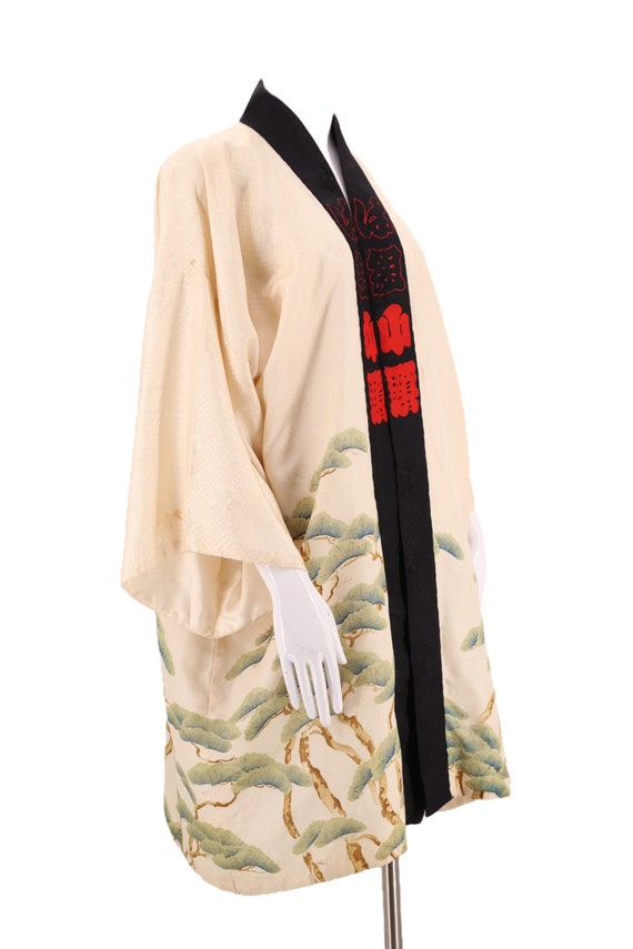 30s silk kimono /Bonsai print silk Japanese kimon… - image 6