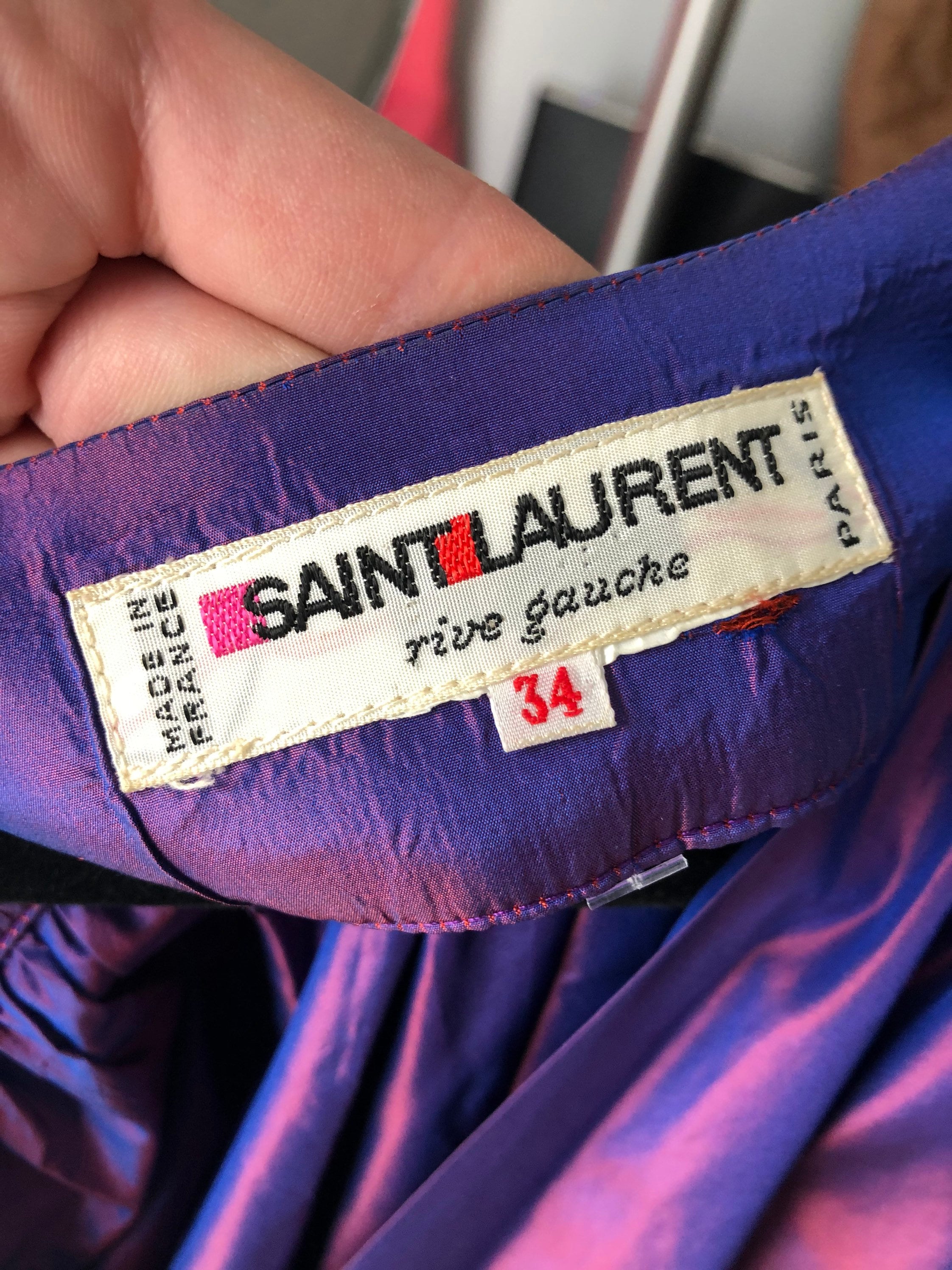 blue silk yves saint laurent wrap dress