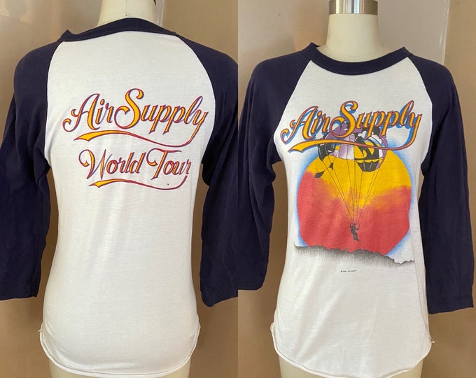 80s AIR SUPPLY concert tee, vintage band tour tee, 1980s rock t shirt shirt S 1982