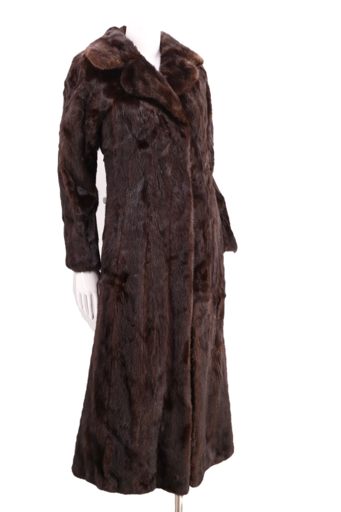 vintage REVILLON brown Mink long fur coat / vintage 1970s SAKS ...