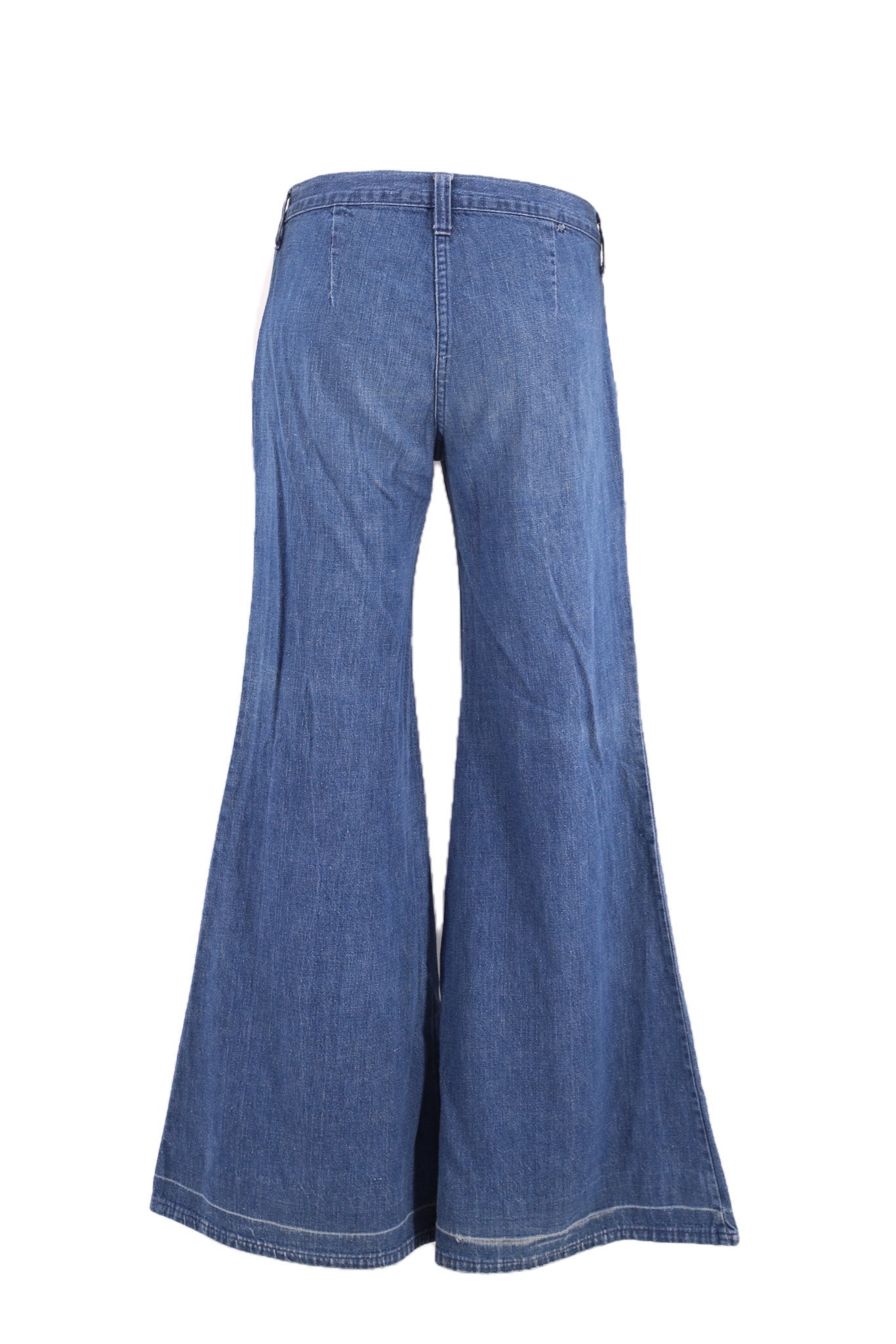 60s low rise hip huggers denim bell bottoms jeans 32 / vintage