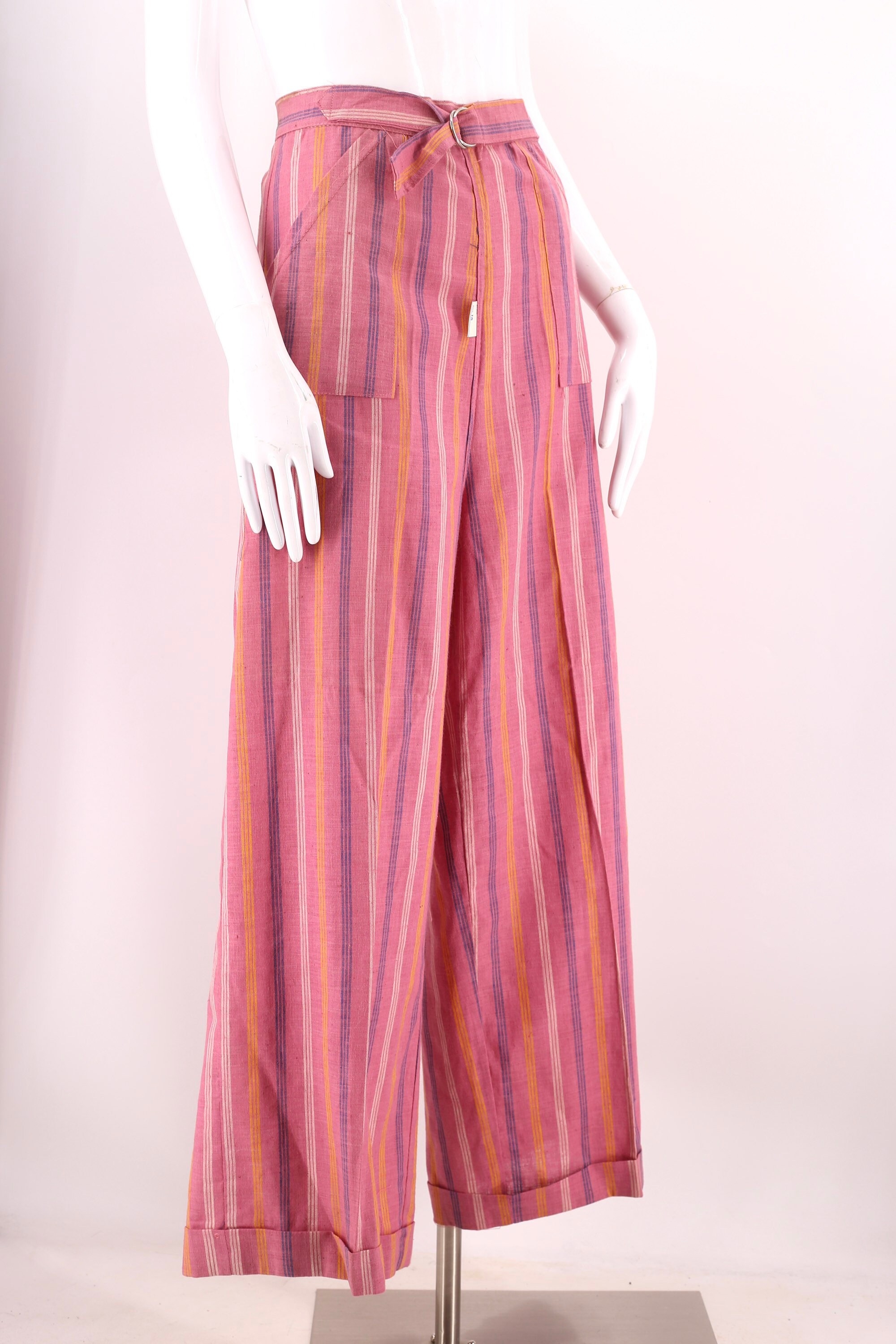 40s womens vintage pants 32 / vintage 1940s pink pinstripe pin up