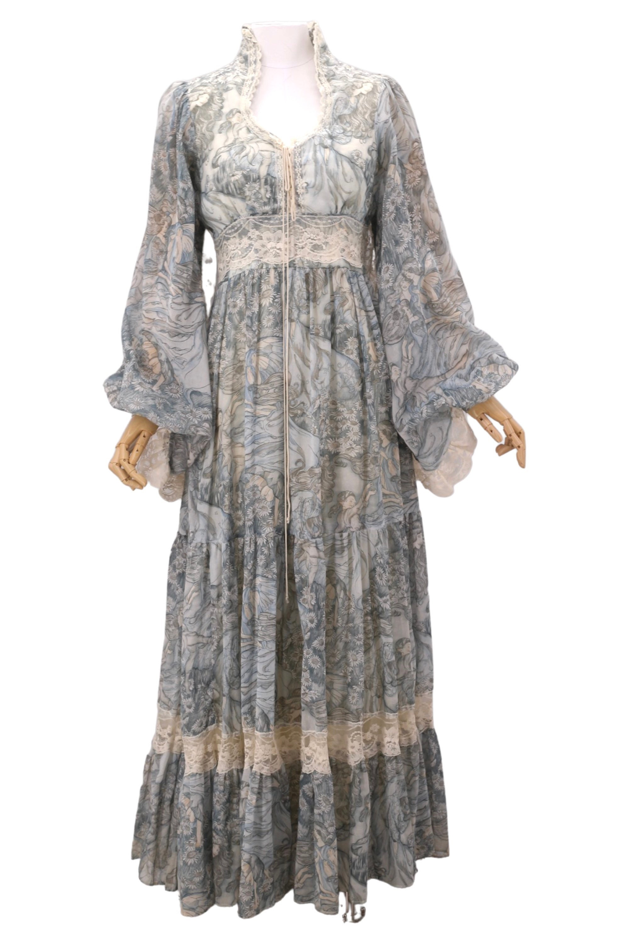 70s GUNNE SAX Fairy Print Prairie Maxi Dress Gown 11 / Vintage 1970s Nymph  Goddess Peasant Lace up Dress RARE - Etsy