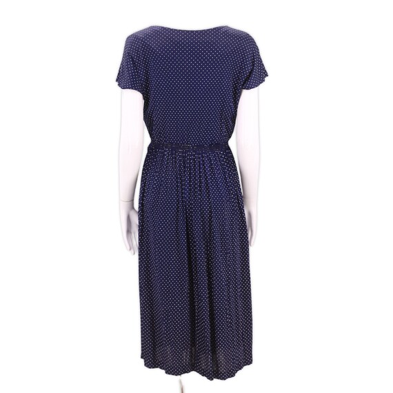 50s navy day dress, vintage 1950s nylon dress,  b… - image 4