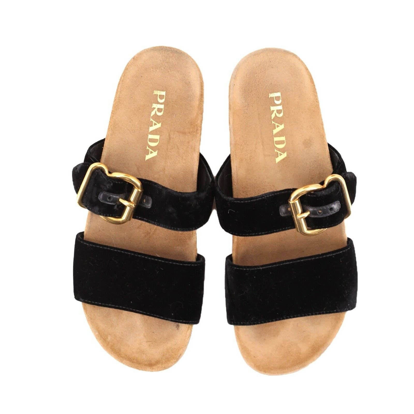 gold buckle sandals shoes 39.5 9.5