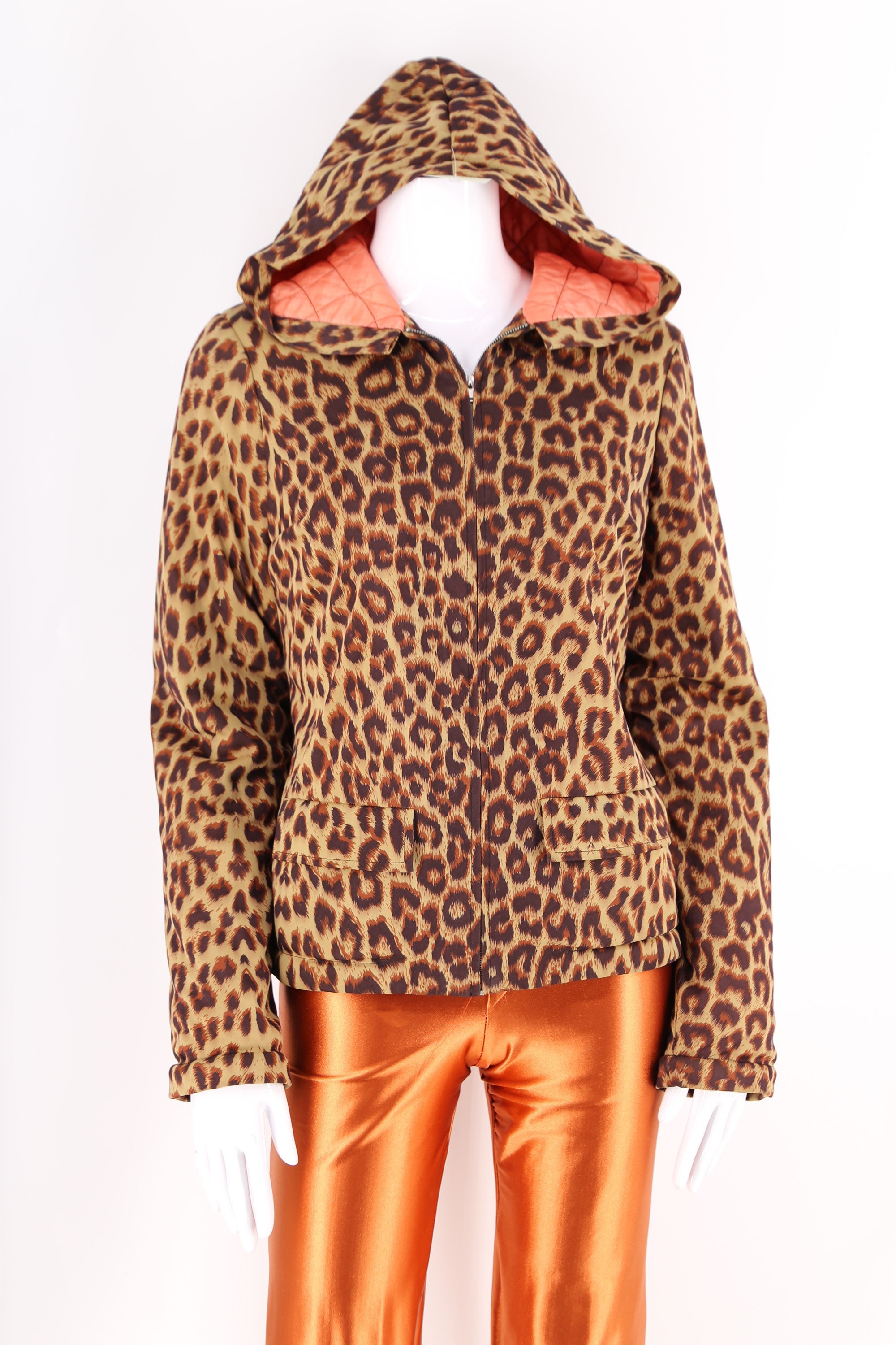 90's ❦leopard print quilted jacket