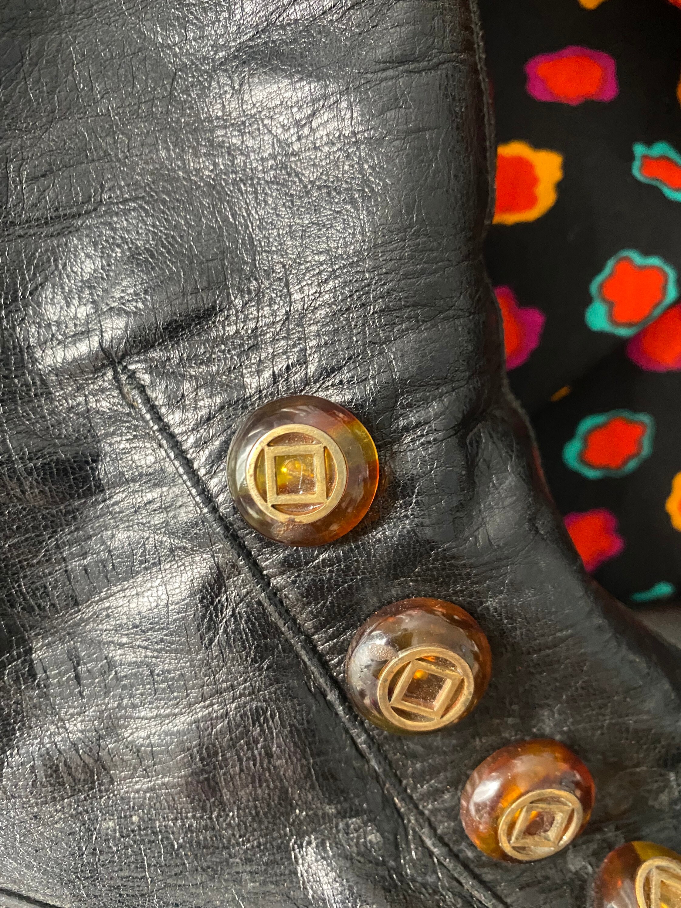 60s sz 7 black leather go go boots / vintage 1960s knee high ITALY