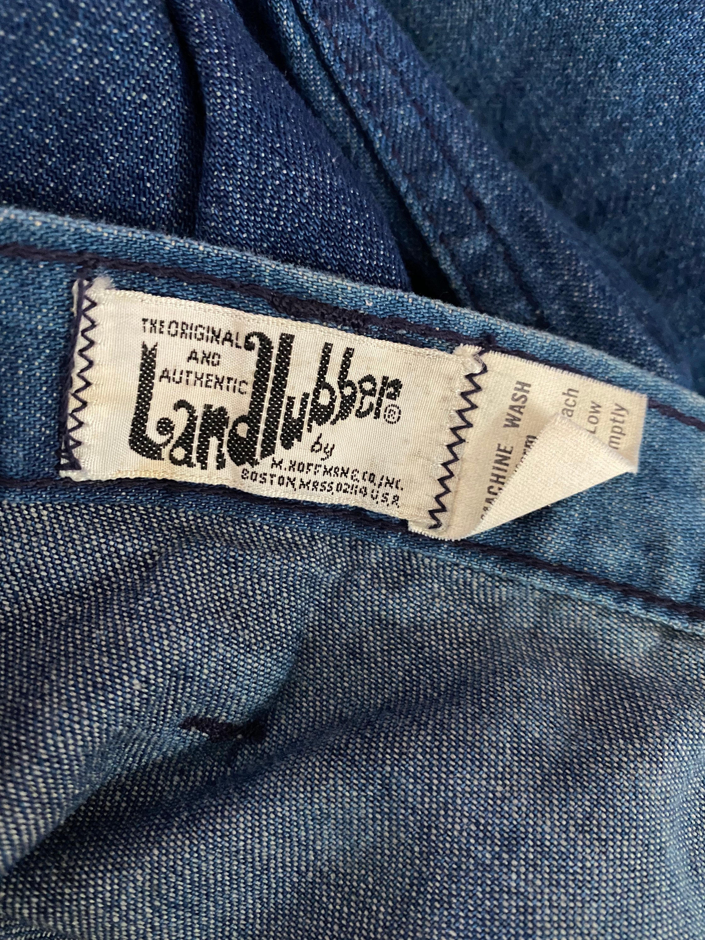 70s LANDLUBBER Low Rise Hip Huggers Denim Bell Bottoms Jeans