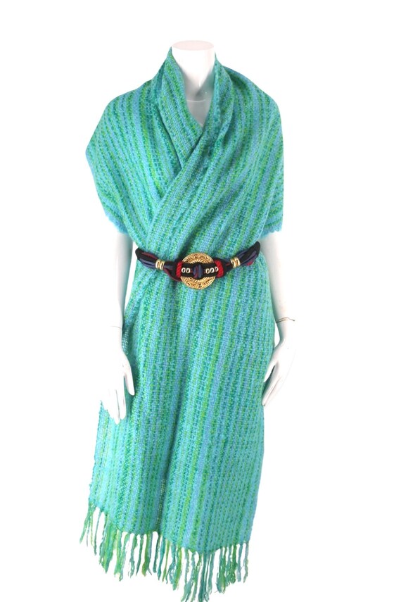 Vintage Wool Mohair Scarf Wrap, 60s Norwegian Sca… - image 5