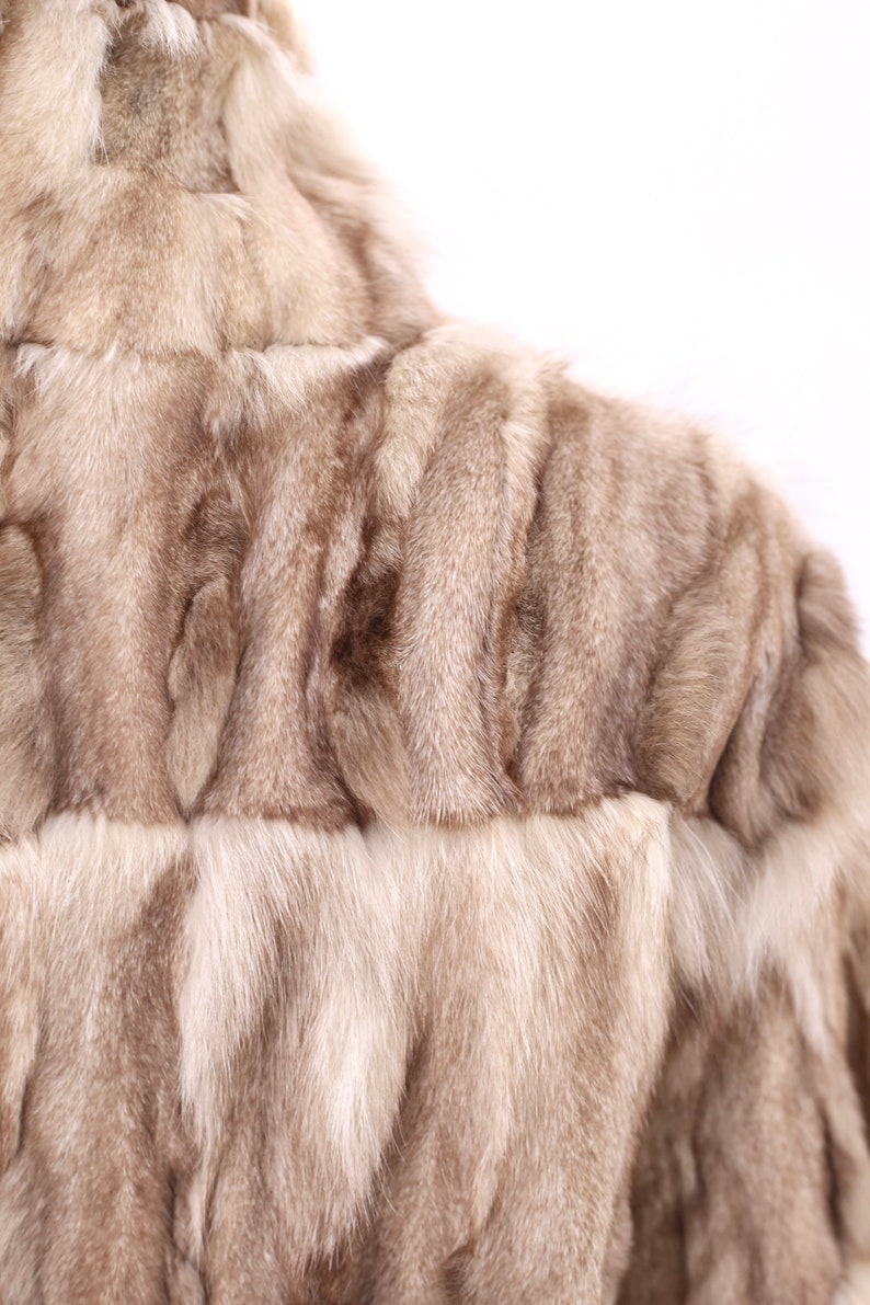 80s SAGA FOX vintage fur coat M / vintage 1970s 80s hip length textured blue fox fur coat M-L image 5