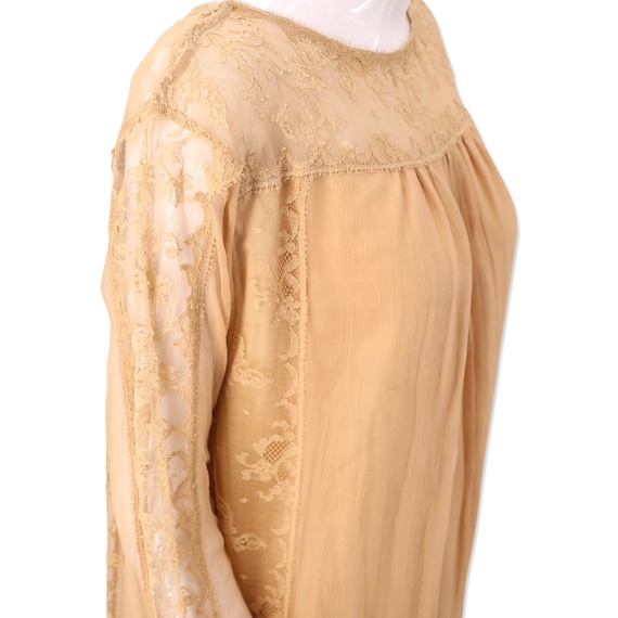 20s antique beige silk lace flapper dress / vinta… - image 4