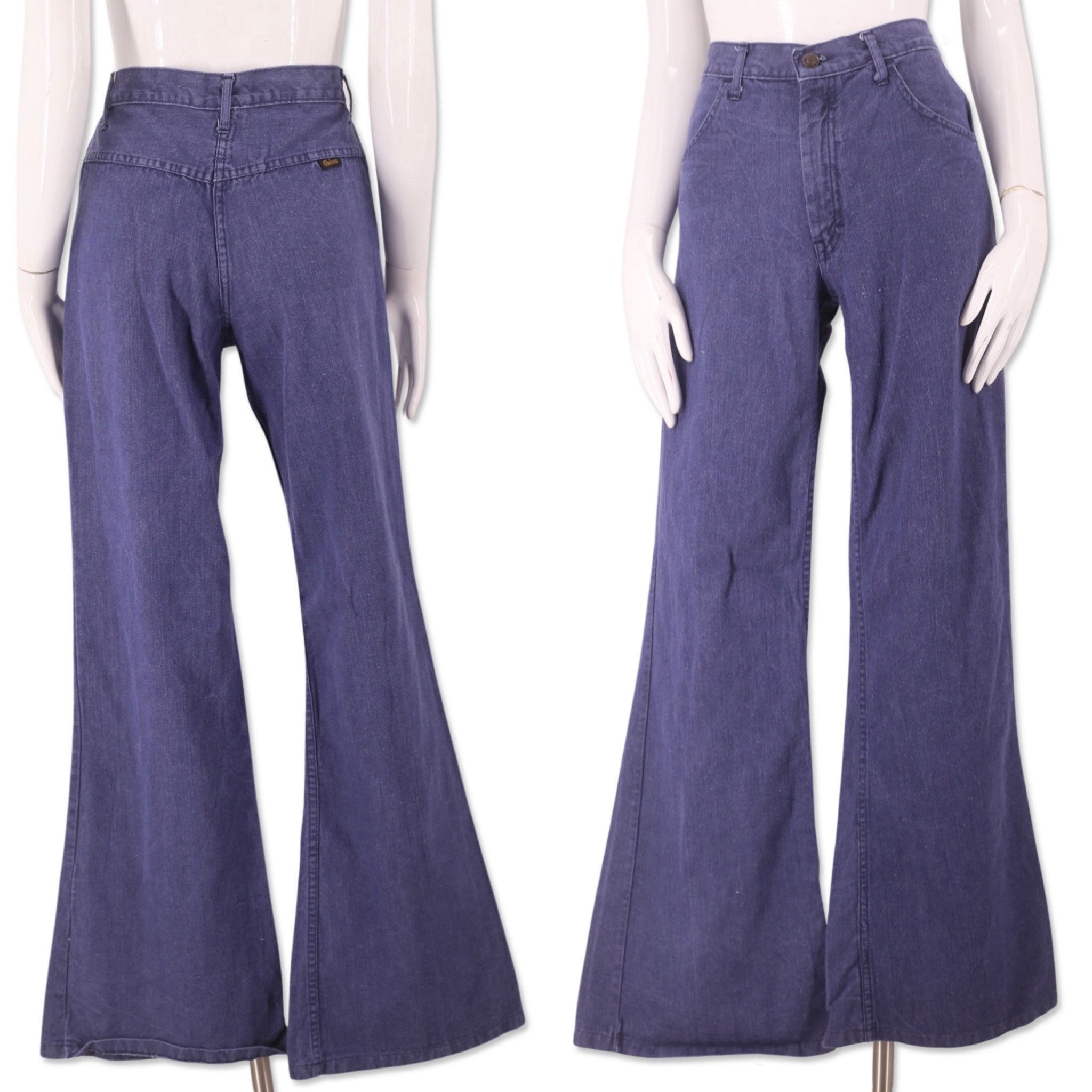 70s denim bell bottom jeans 30 vintage 1970s high rise - Etsy 日本