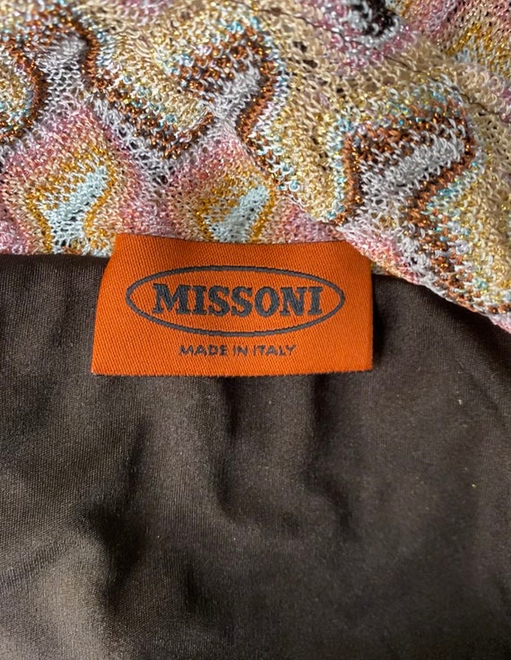 MISSONI knit fringe skirt 8, vintage signature zi… - image 8