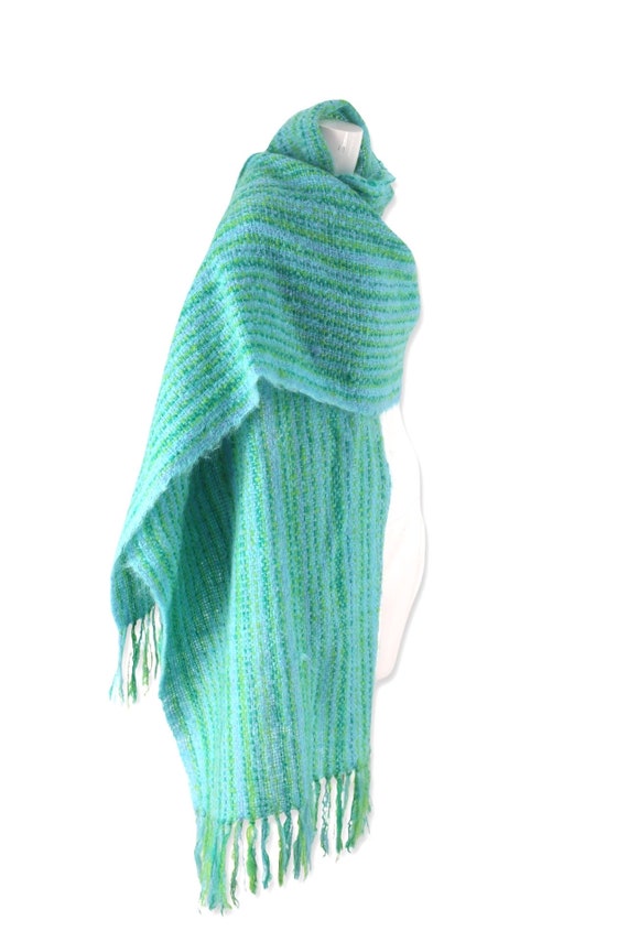 Vintage Wool Mohair Scarf Wrap, 60s Norwegian Sca… - image 6