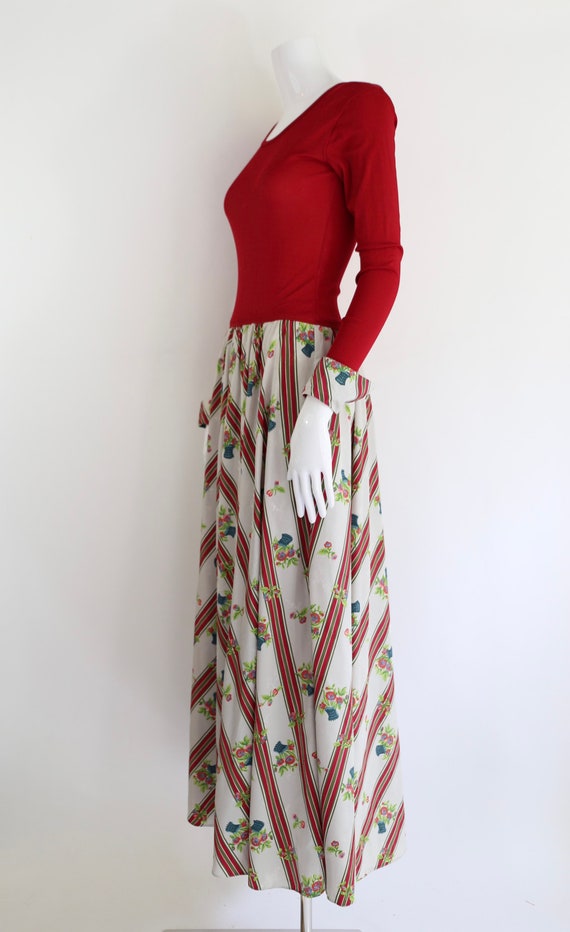70s Vera Maxwell Speed Suit print maxi dress size… - image 2