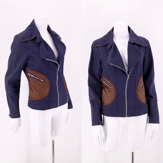 70s Roncelli denim Applique Cotton Jacket / vintag