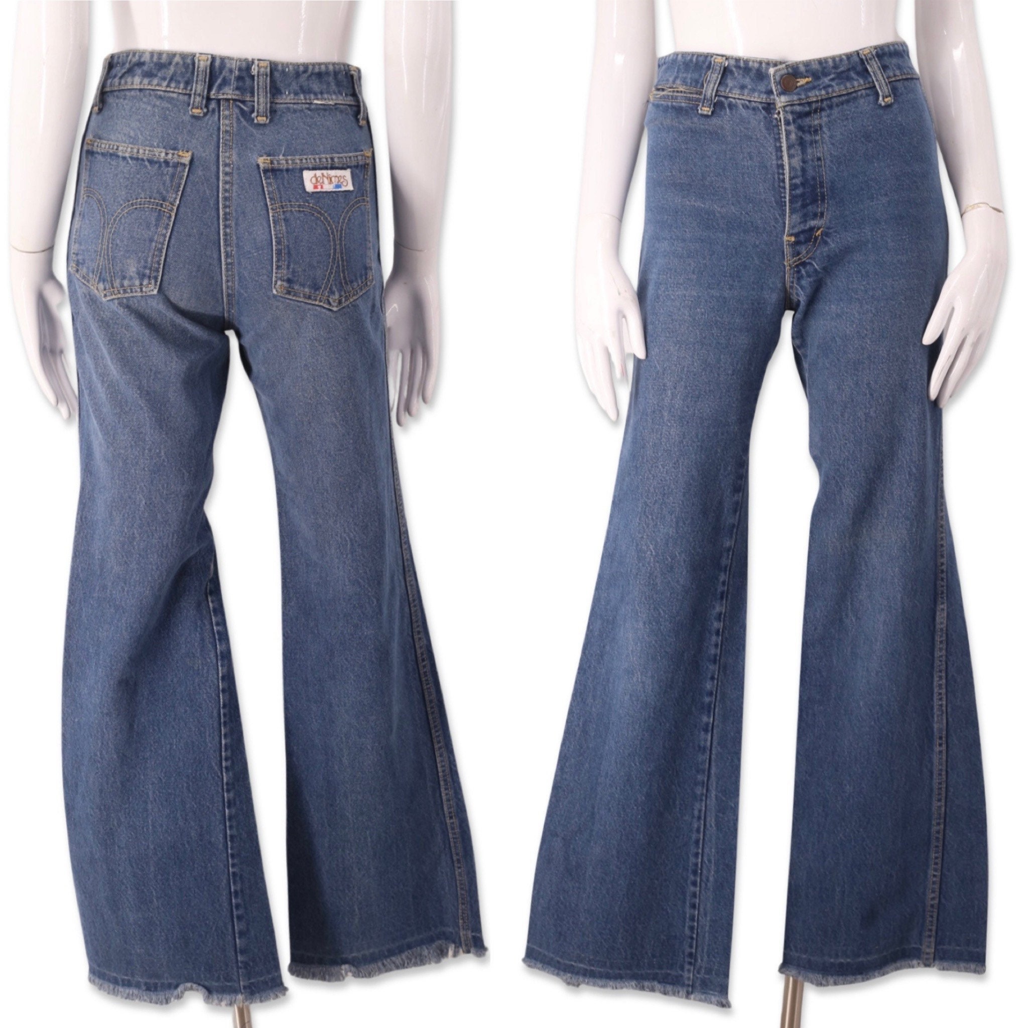 1970s Bell Bottom Jeans 70s Bellbottoms High Waisted Jeans Extra