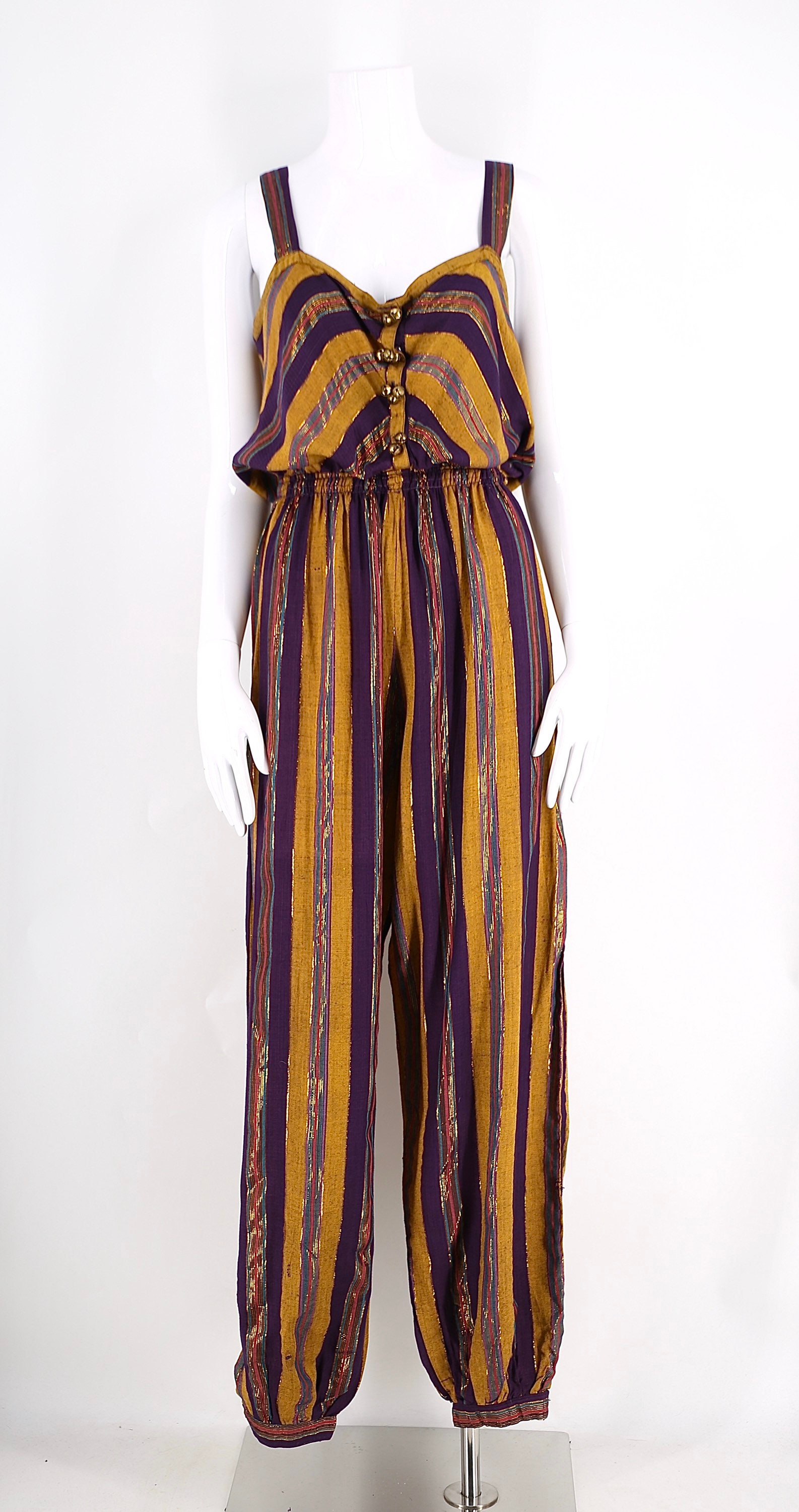70s striped jumpsuit